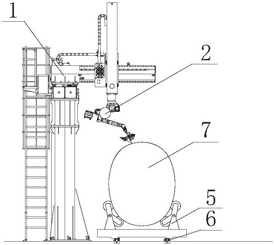 Robot welding system for elliptical tank body circumferential weld