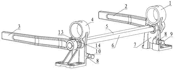 Adjustable cab double-torsion-bar turnover mechanism and assembling method