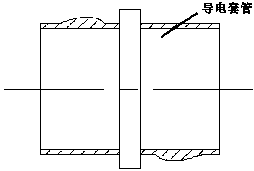 A polymer oil pipeline joint that realizes static electricity removal by means of axial conduction of the pin on the end face of the spigot