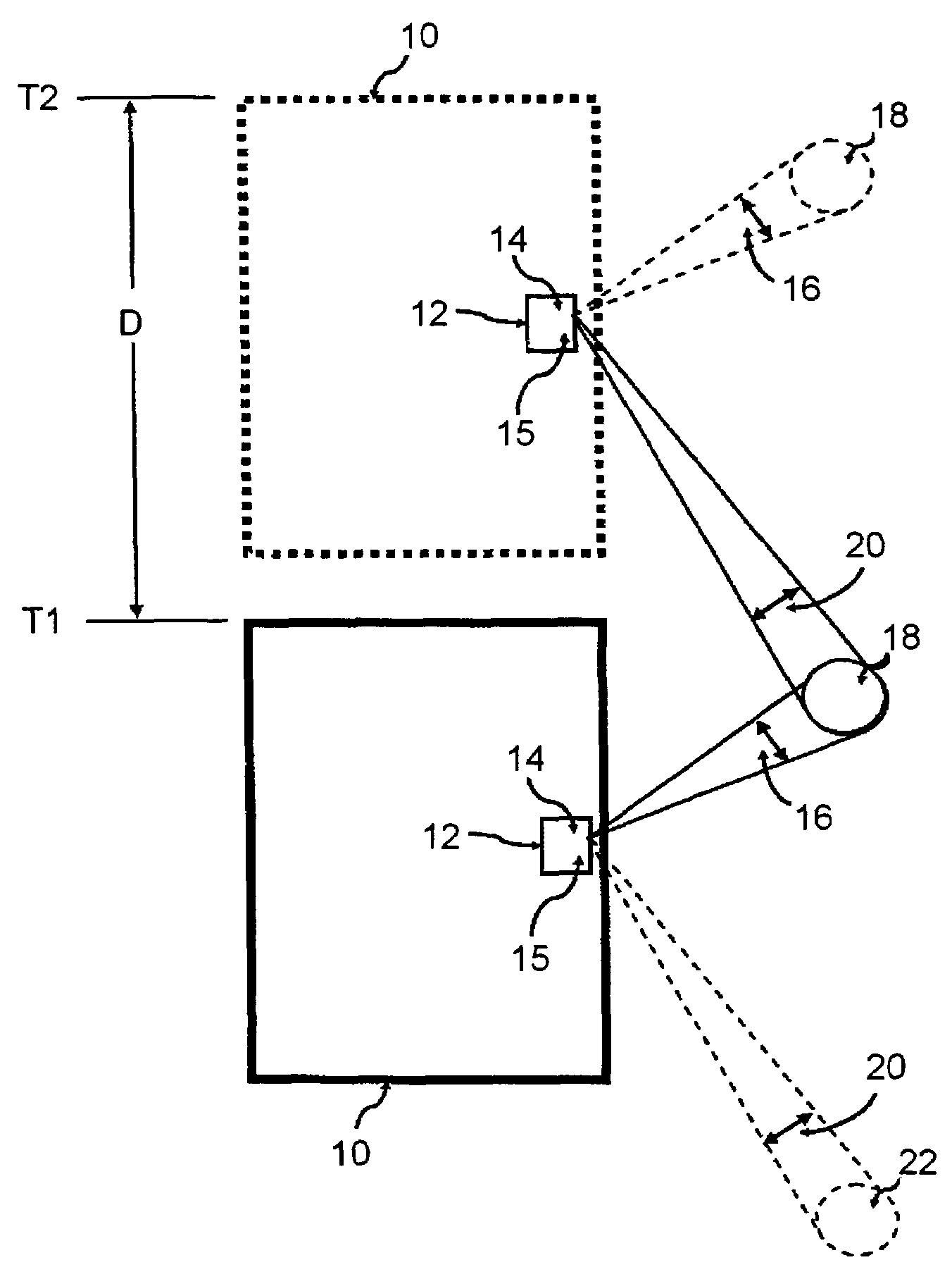 Method of distinguishing, from a moving platform, stationary objects from moving objects