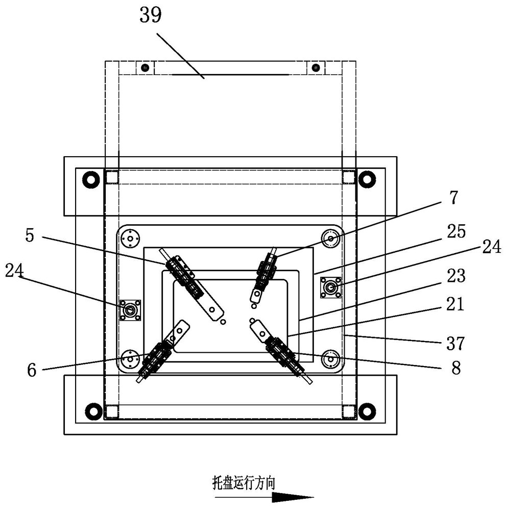 Tray reset device for transmission rear case assembly line