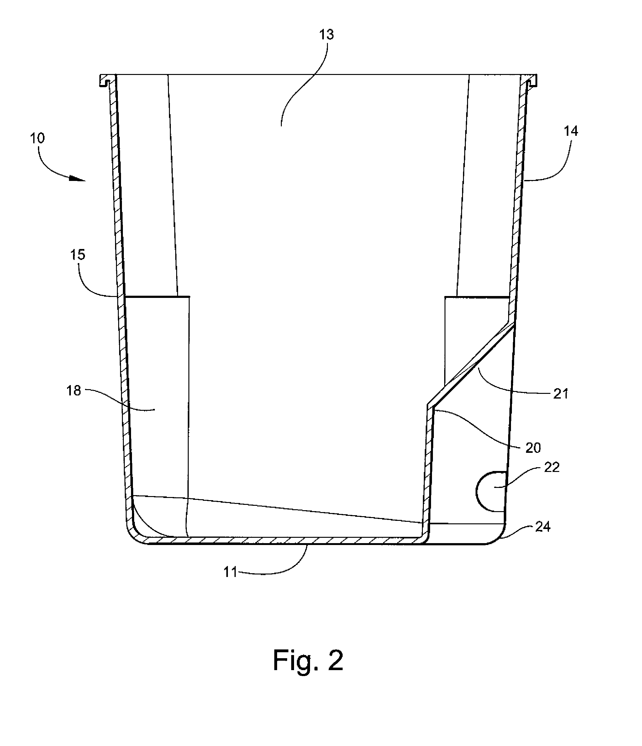 Insert for a rollout type waste container and waste container assembly