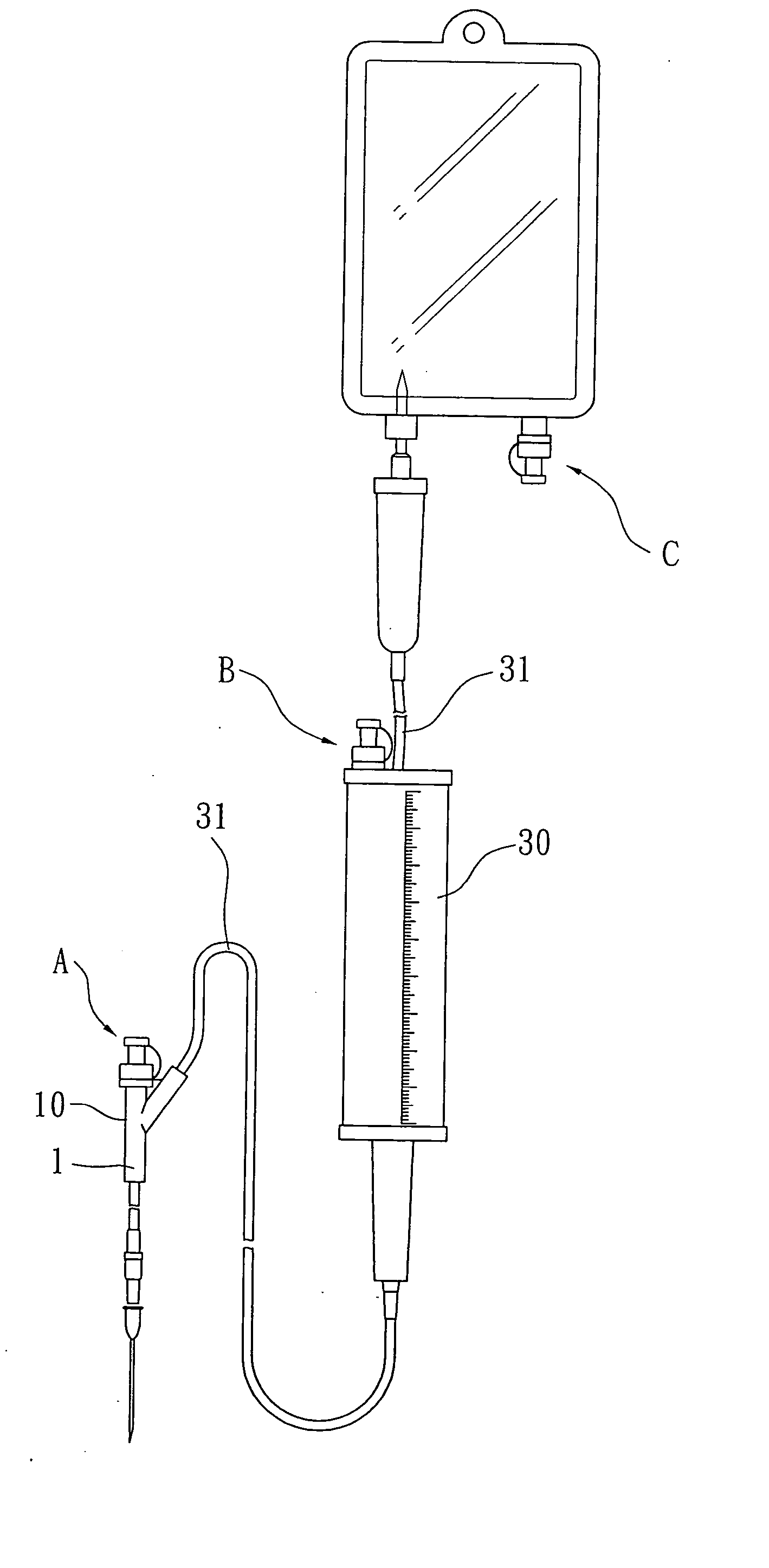 Medicine-adding port of vein infusion set and catheter needle set