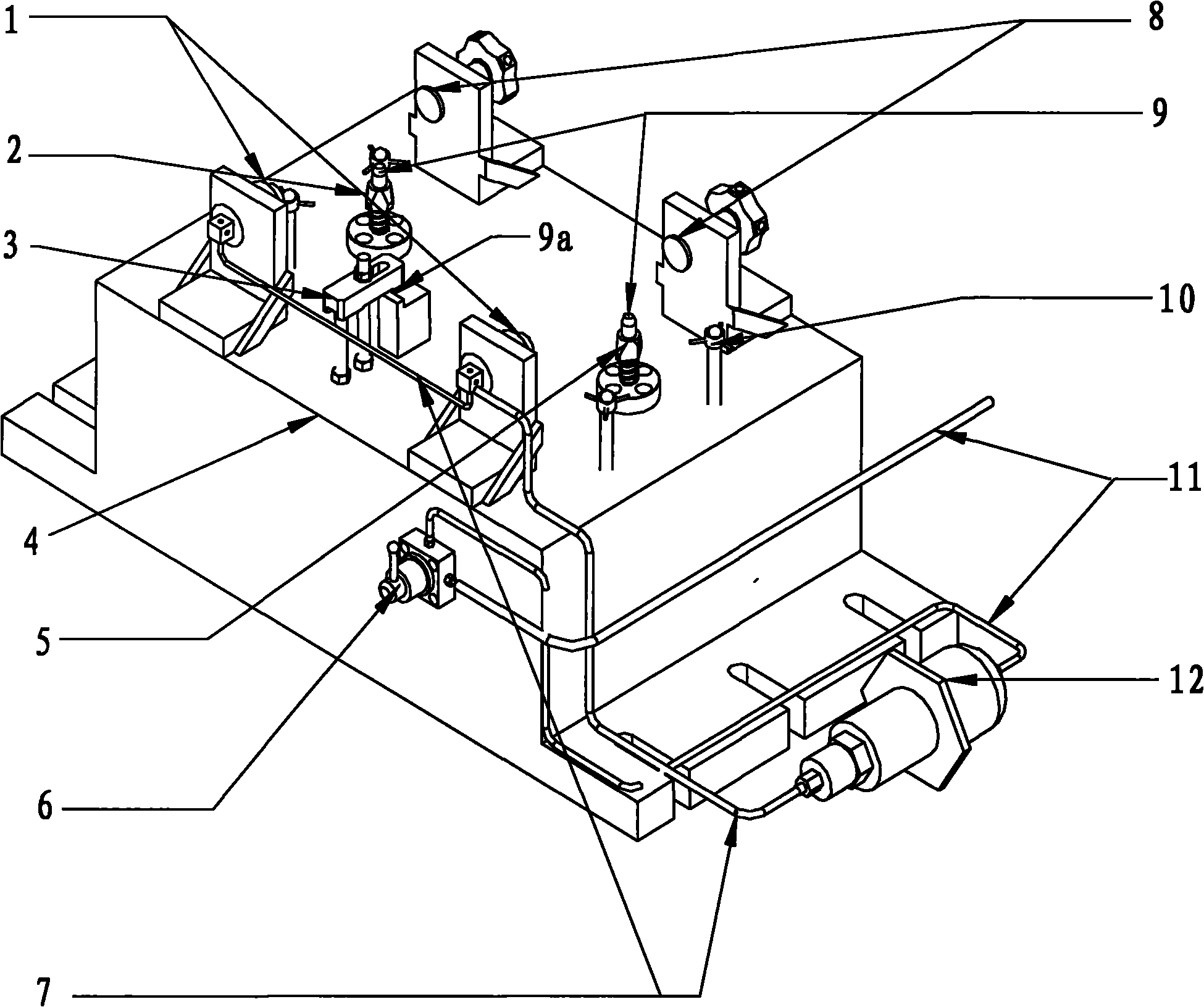 Cylinder cover positioning and clamping device in the process of finish-milling top surface of cylinder cover