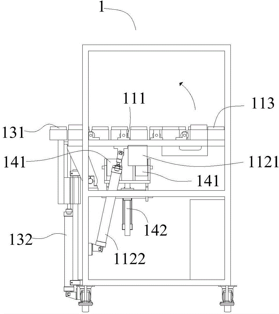 Auxiliary line discharging machine