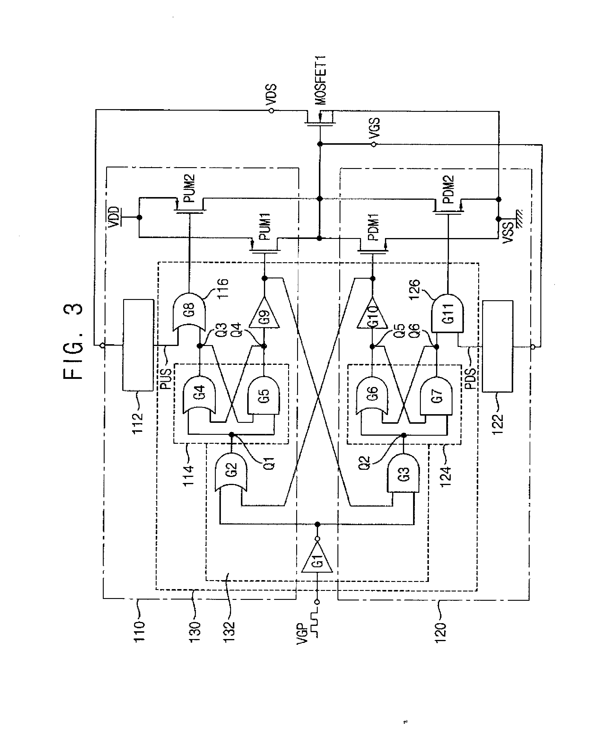 Circuit for driving gate of power mos transistor