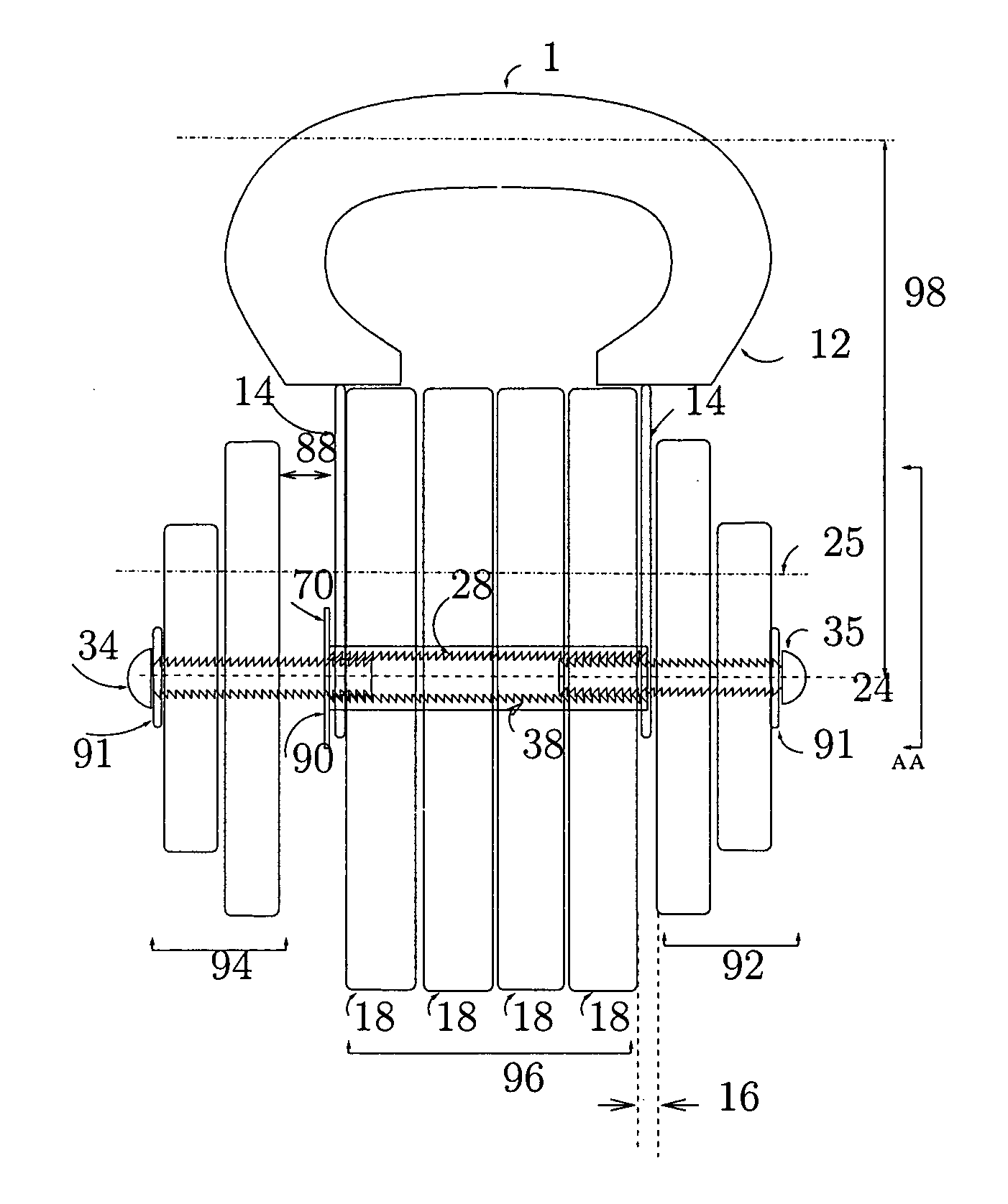 Adjustable exercise bell