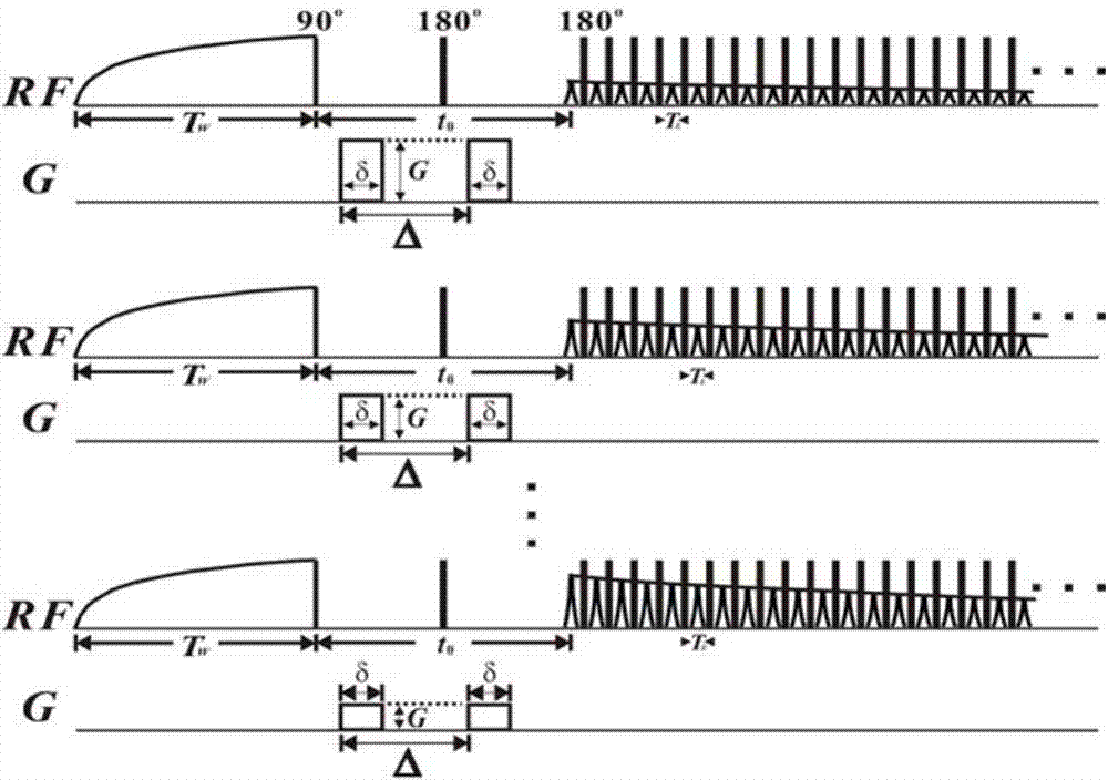 Novel D-T2 pulse applying method based on pulse gradient magnetic field