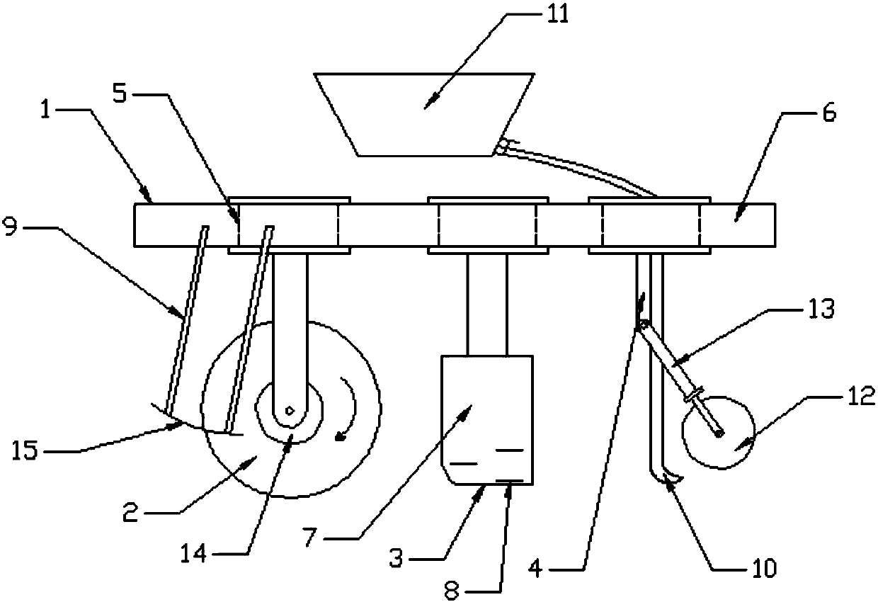 Stubble cane pre-emergence fertilizing machine and application thereof