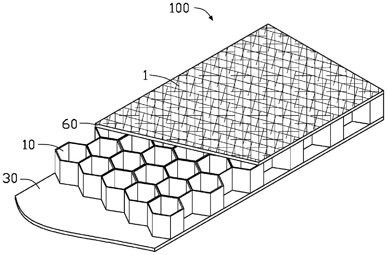 Composite sandwich panel, composite wall panel and chassis