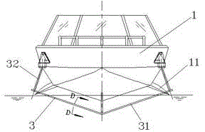 Sliding hydrofoil boat for preventing sliding surface from splashing