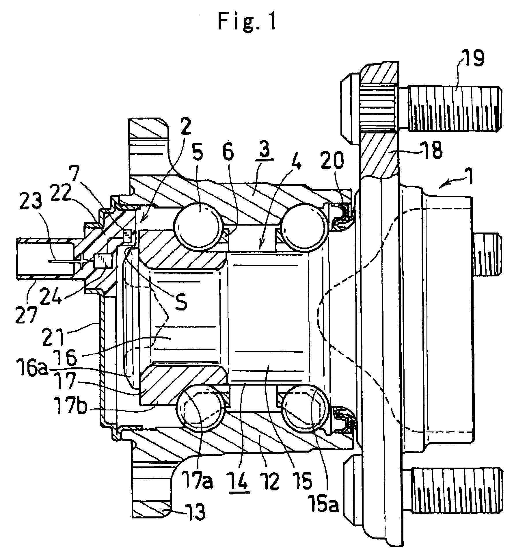 Rolling bearing unit with sensor