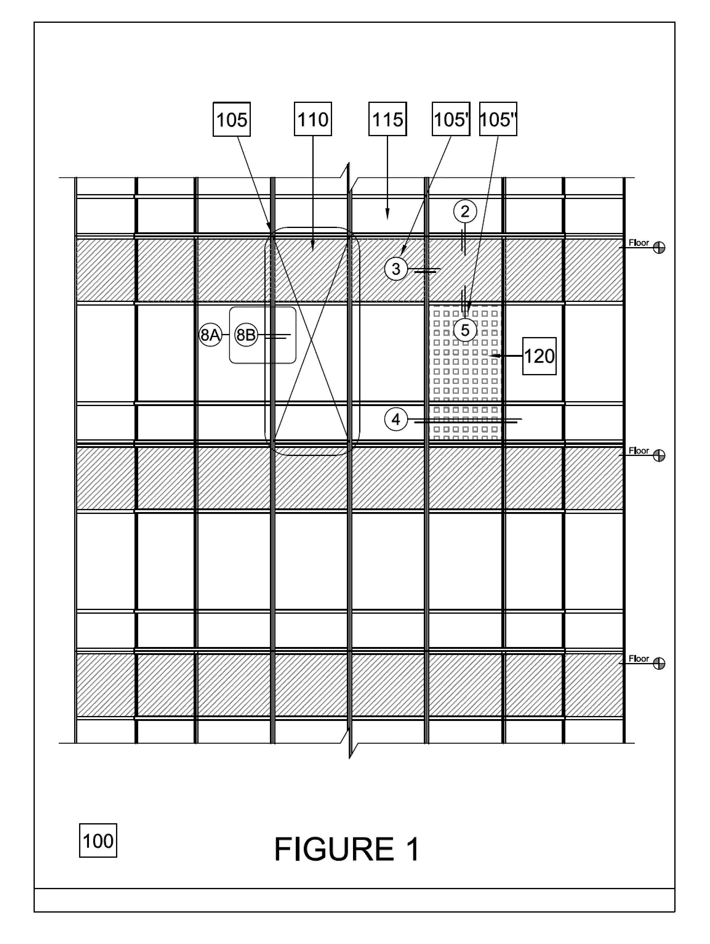 Building integrated photovoltaic conversion system implemented in both vision and spandrel areas