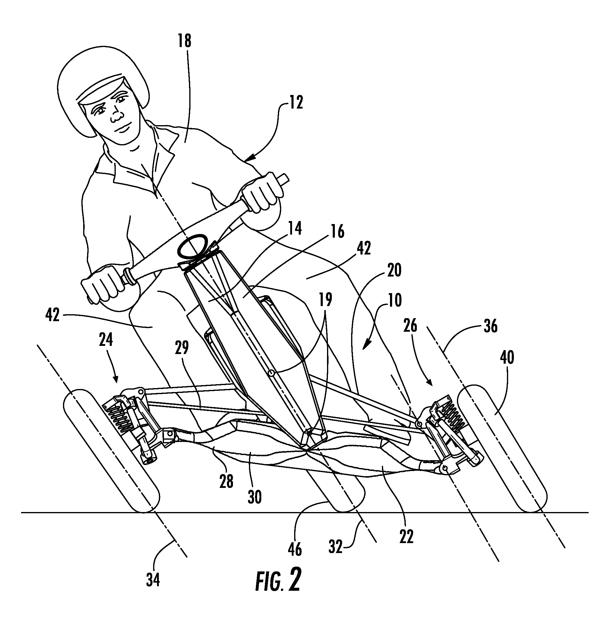 Hub assembly for a tilting vehicle suspension