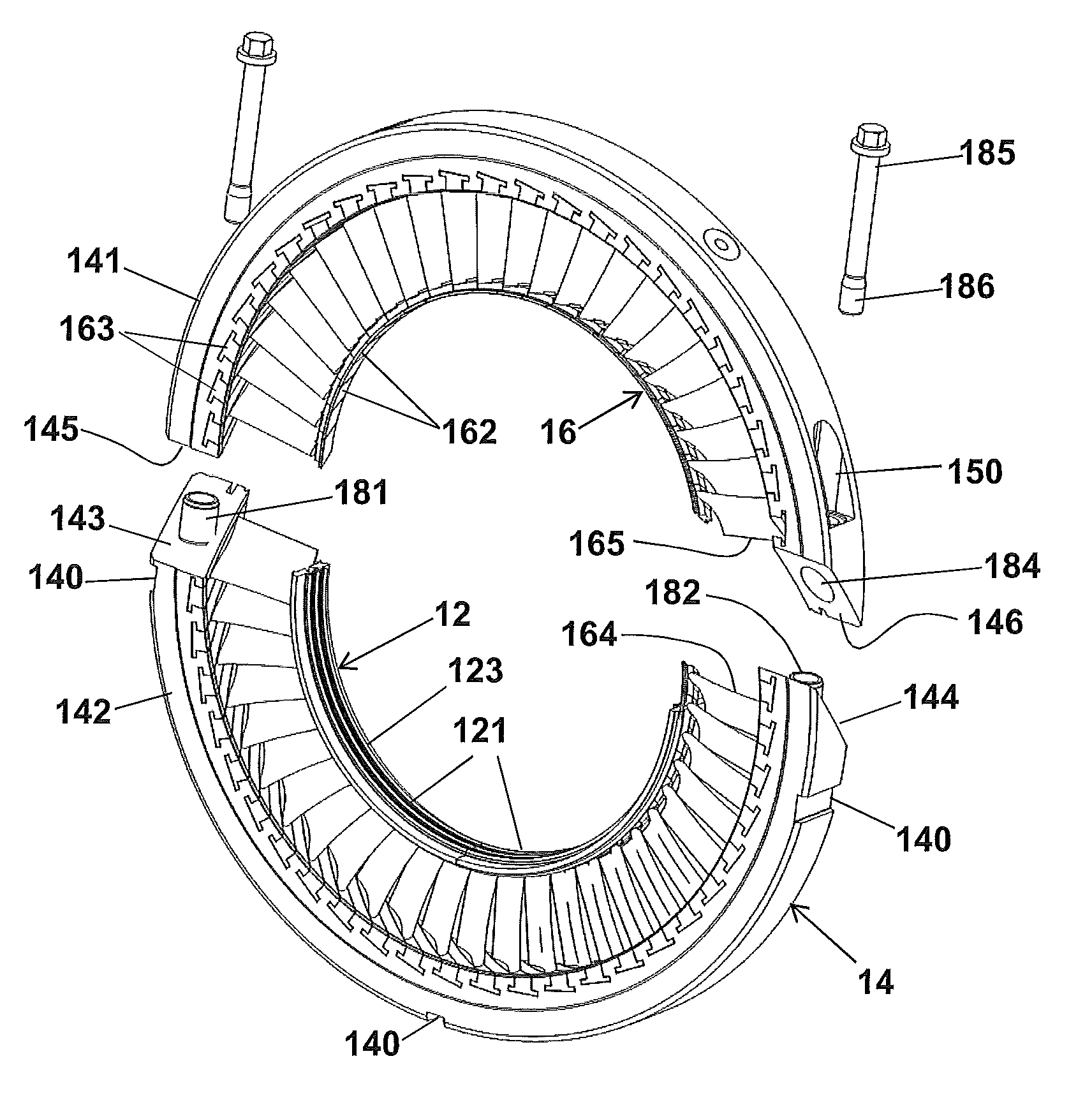 Turbine diaphragm construction