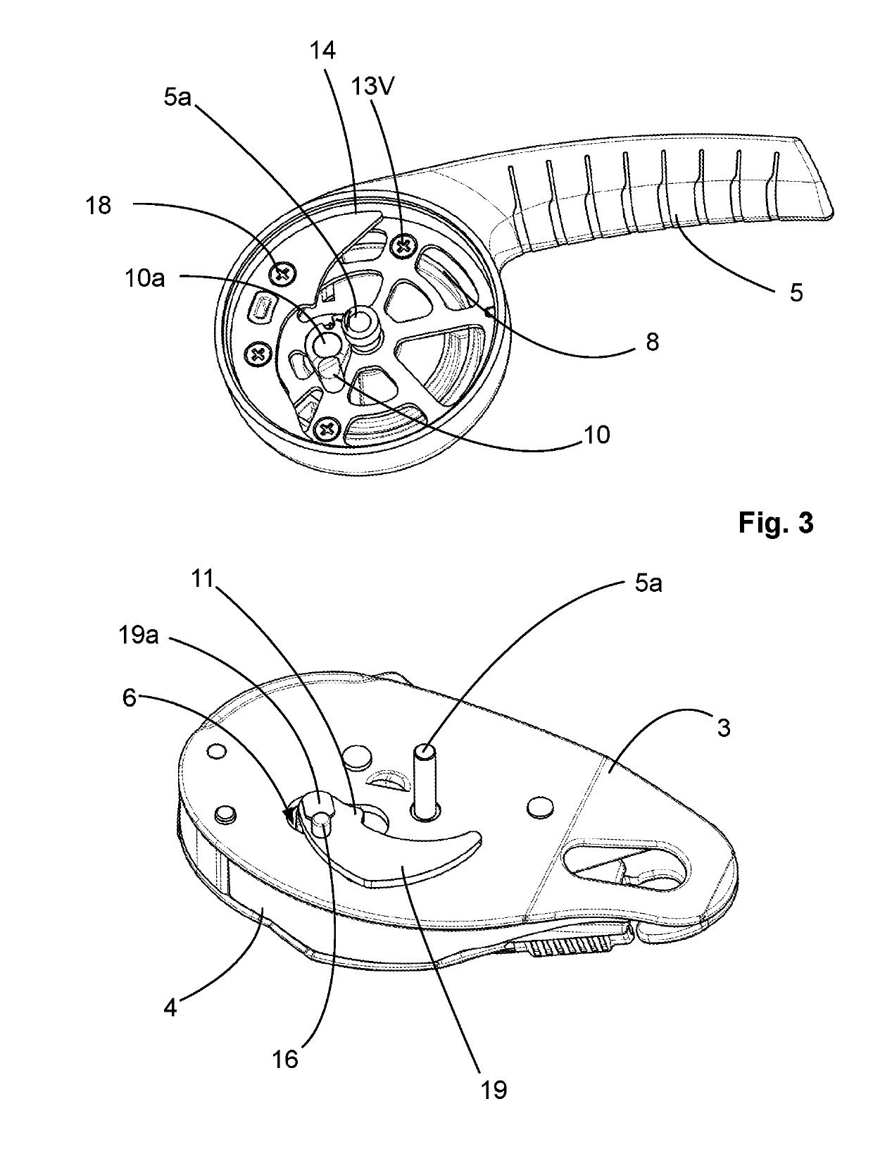 Self-locking descender with disengageable handle