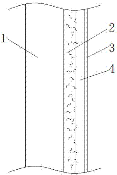 Building external wall provided with crack-processing fiber pipes