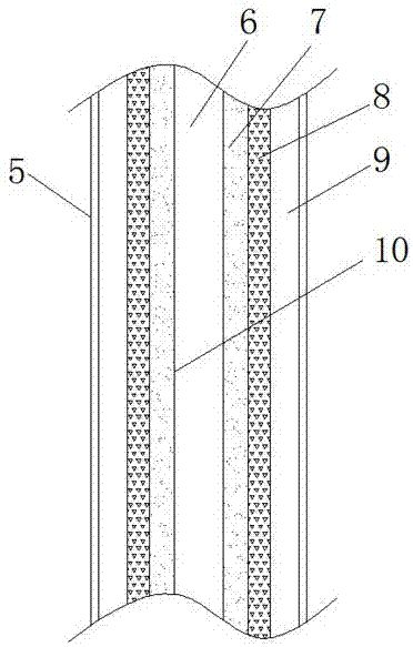 Building external wall provided with crack-processing fiber pipes