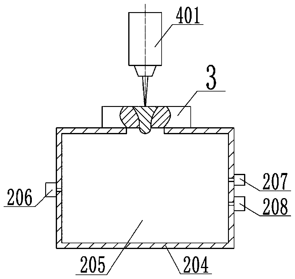 A gas buoyancy assisted welding device and a welding method using the device