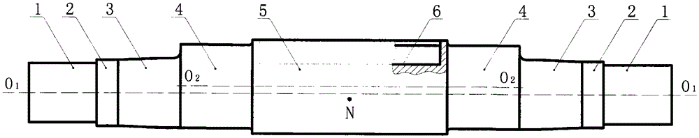 A grooved self-balancing eccentric shaft for jaw crushers