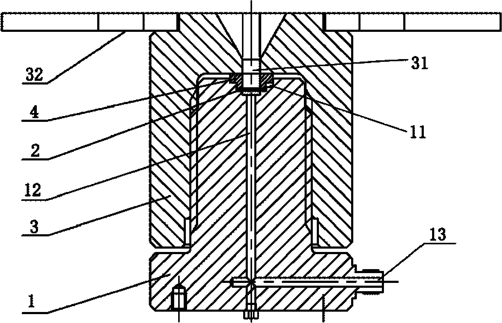 Small sample hydraulic burst test method and device for material property test