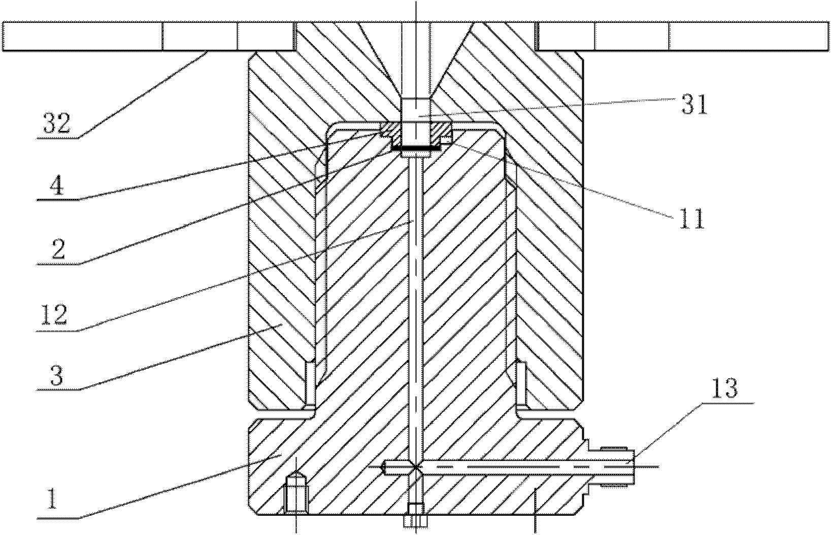 Small sample hydraulic burst test method and device for material property test