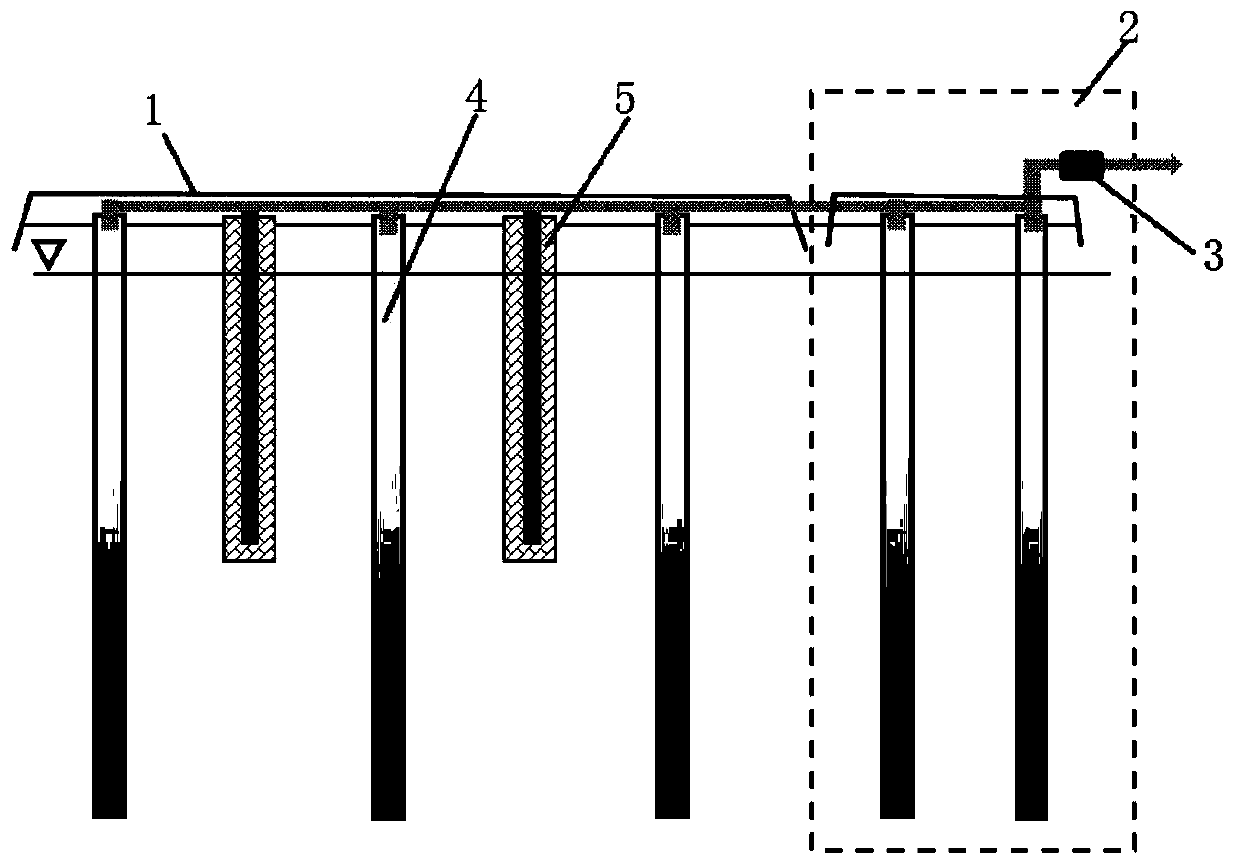 Low-water-level precipitation vacuum and surcharge united preloading reinforcement deep soft foundation method and system