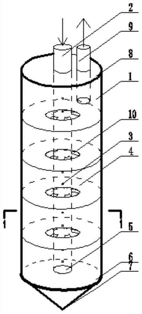 A liquid nitrogen freezer with a partition plate on a freezing tube and a construction method