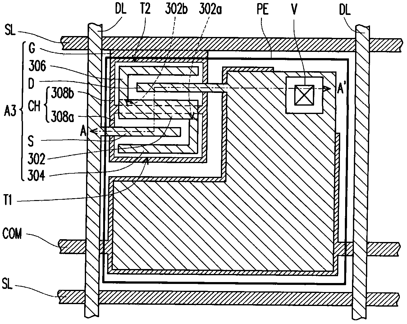 Pixel structure, active element array substrate and planar display panel