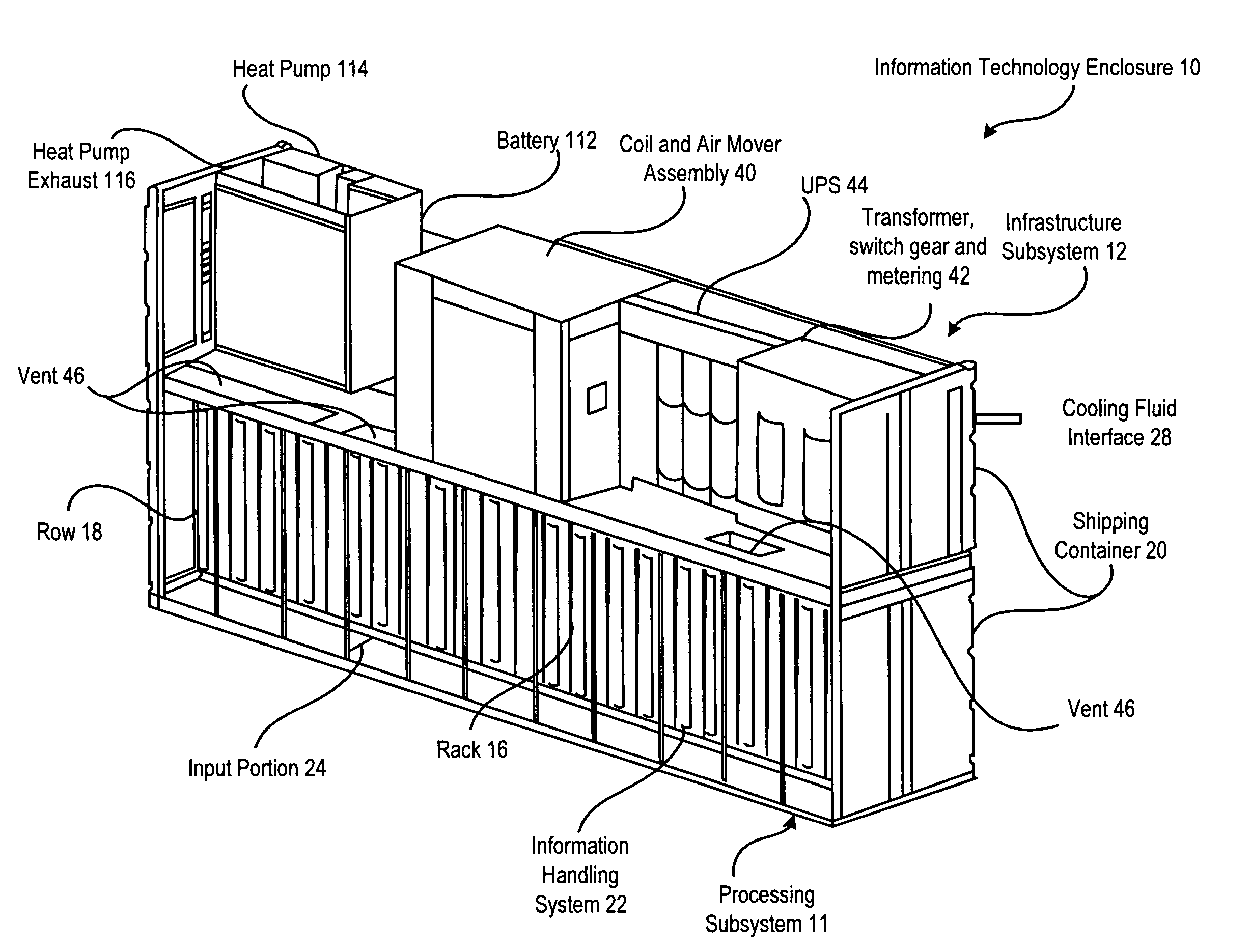 System and method for vertically stacked information handling system and infrastructure enclosures