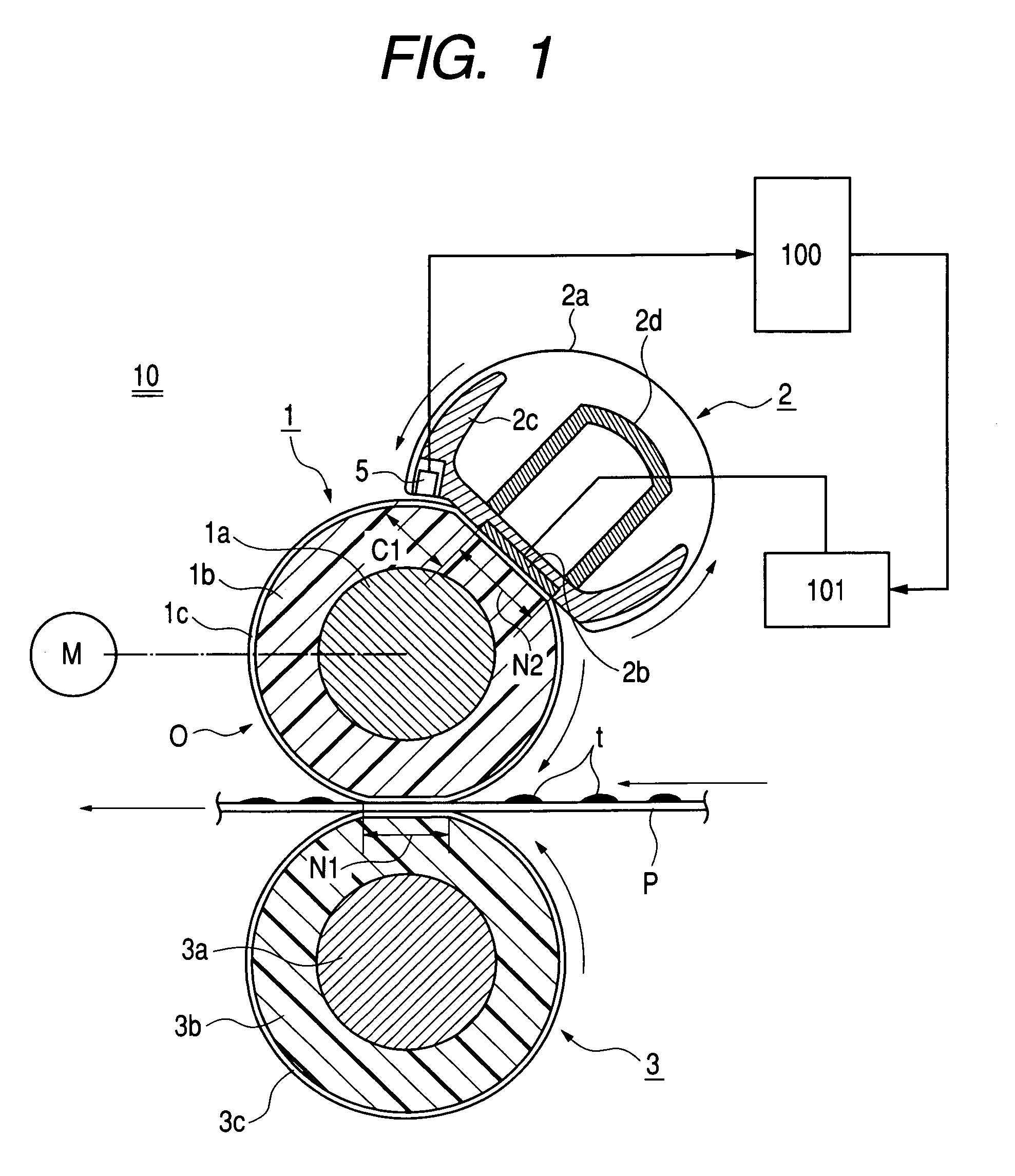 Image heating apparatus having multiple rotatable members and temperature detecting element