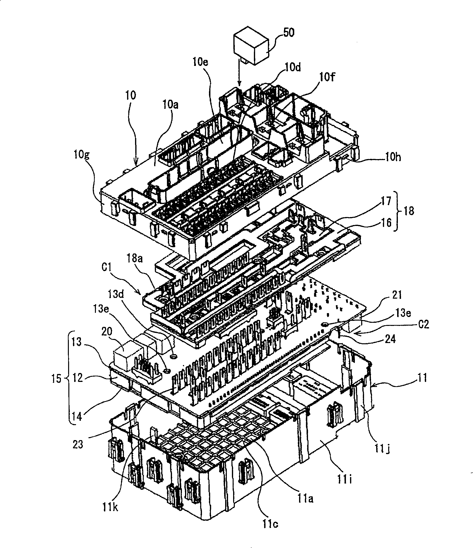 Junction box to be mounted on motor vehicle