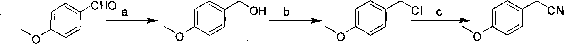 Method for preparing para methoxy phenyl acetonitrile