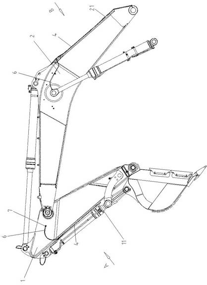 Centralized lubrication mechanism for excavator working device