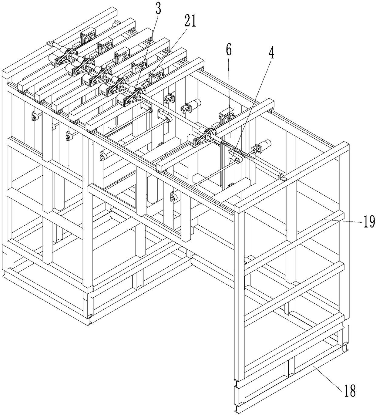 Automatic feeding and dredging system for waste gas treatment catalysts