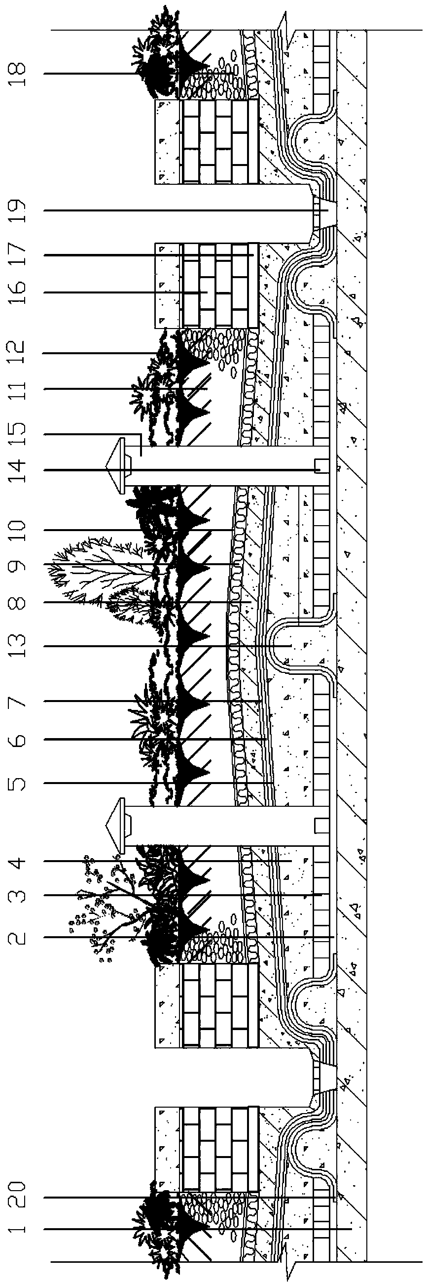 A kind of construction method of planting roof structure