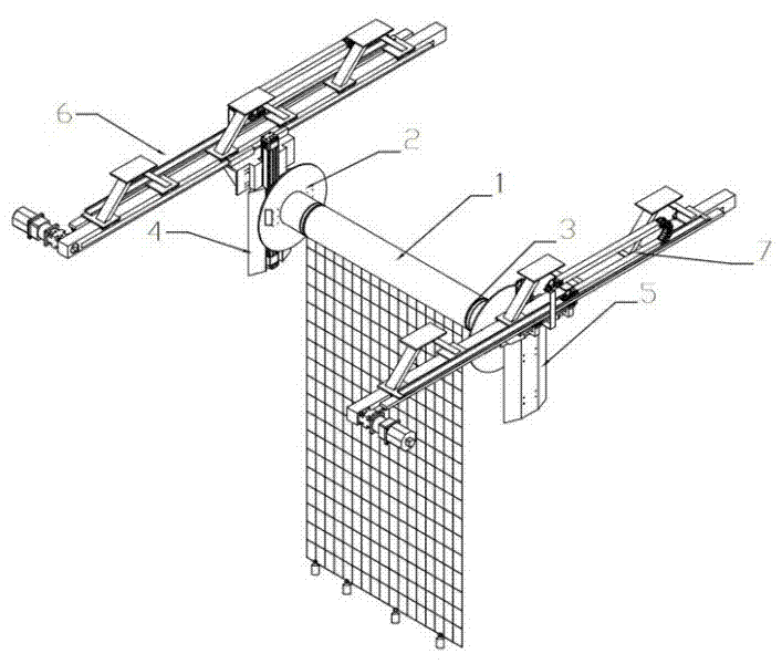 Horizontal forced vibration experimental device for sectional models of FISHFRAM float bowls flowing down uniformly