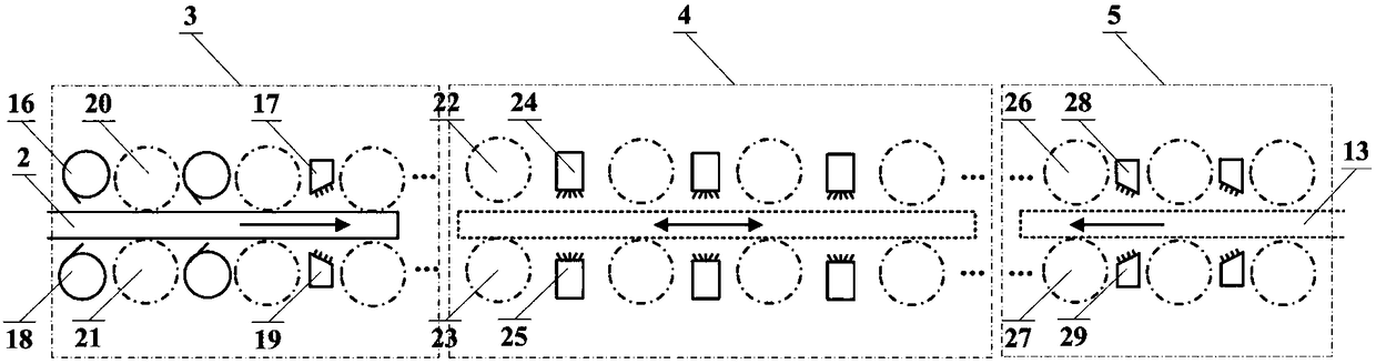 Plate-strip roller type quenching device and method capable of realizing reverse quenching