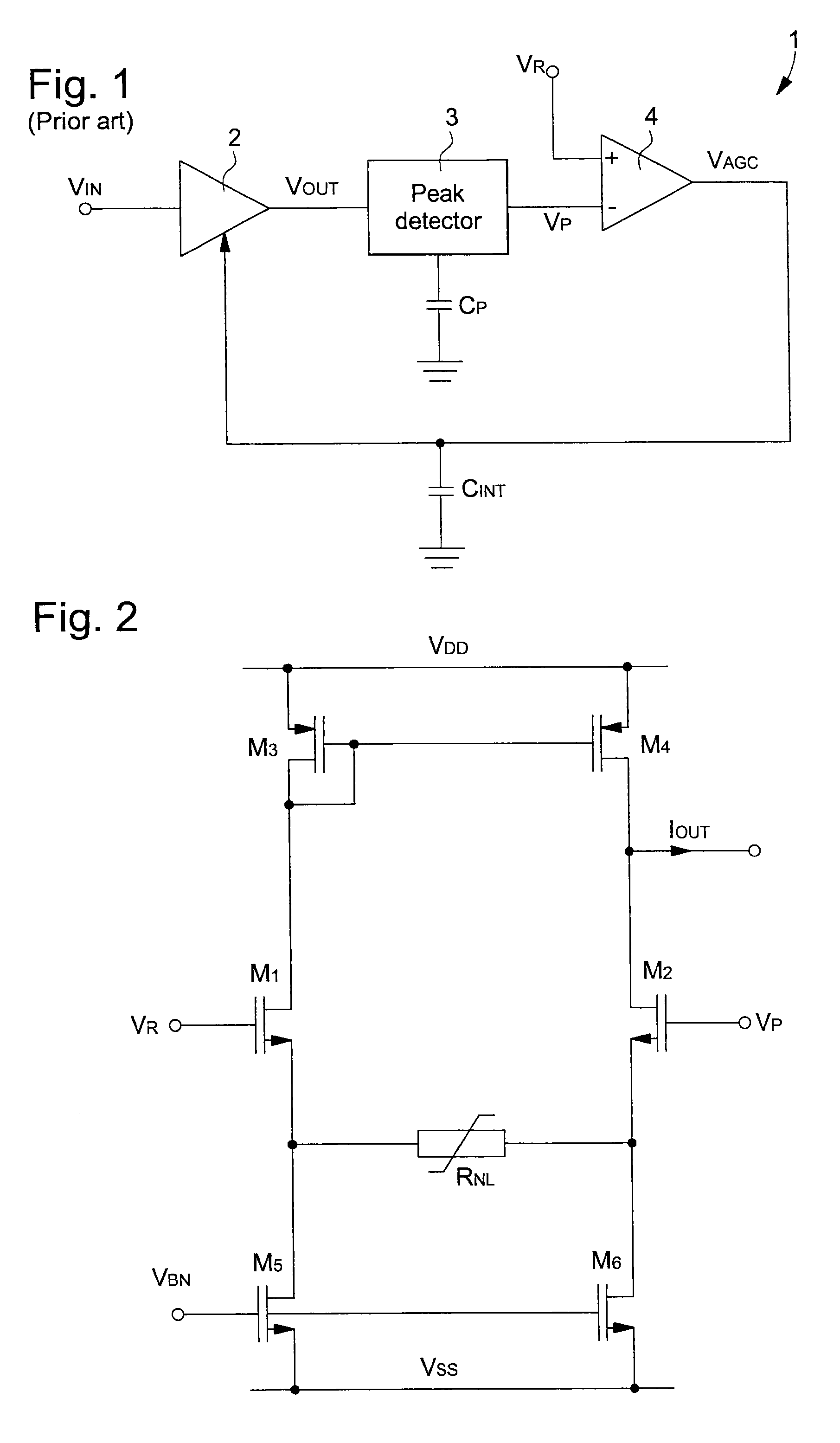 Automatic gain control electronic circuit with dual slope for an amplifier