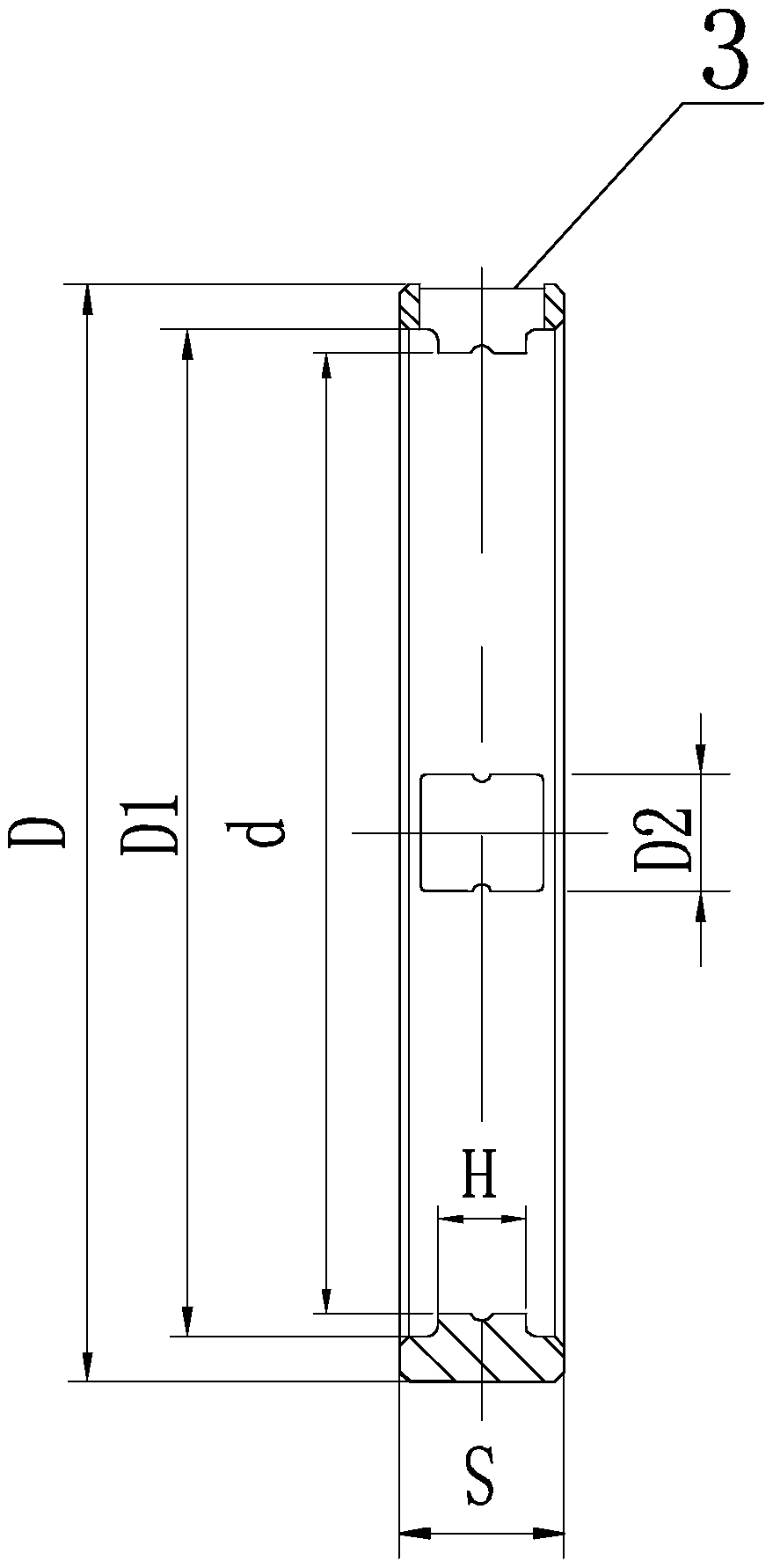 Processing method for inner-ring-free cylindrical roller bearing alloy steel solid retainer