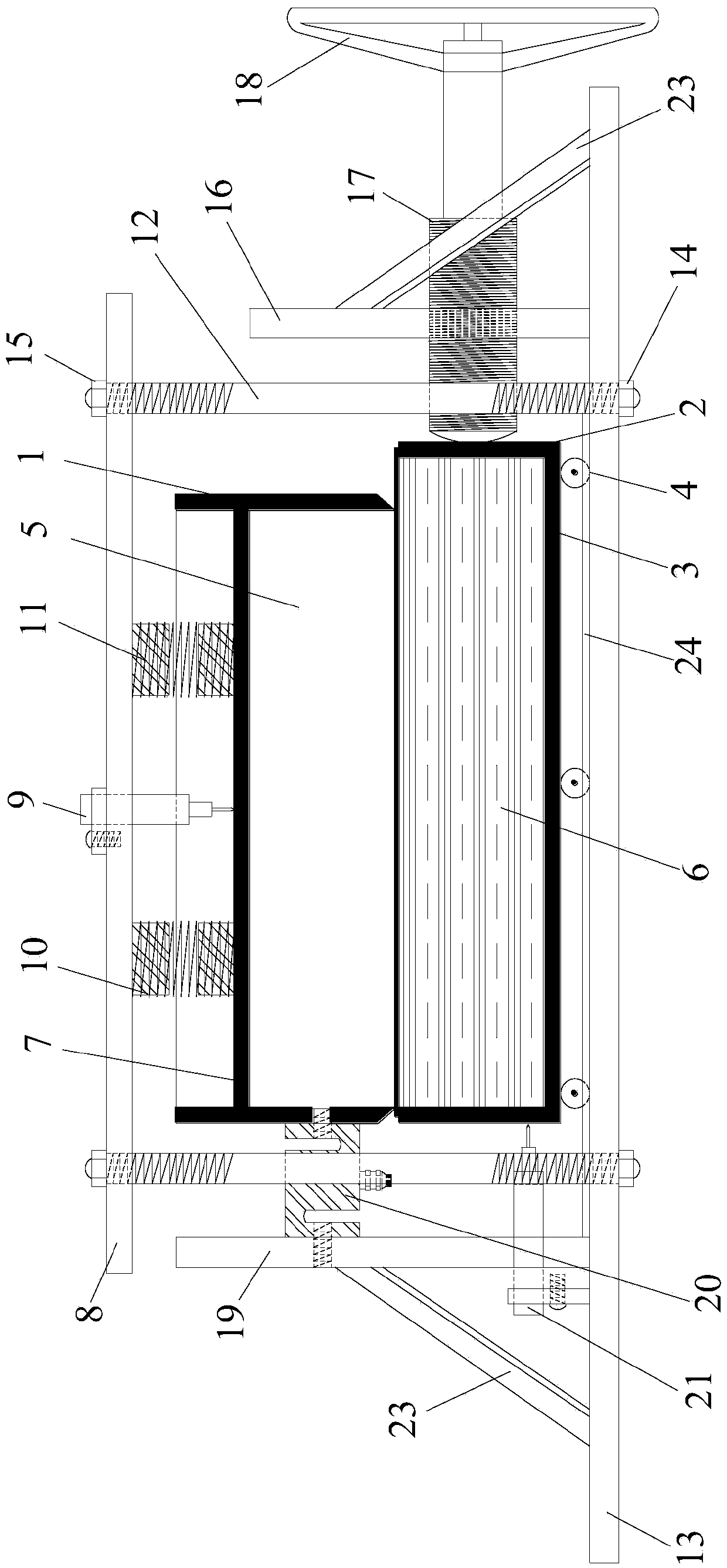 Large-scale soil interface shear test model and test method