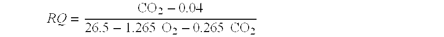 Device and method for determining respiratory quotient without measuring lung ventilation