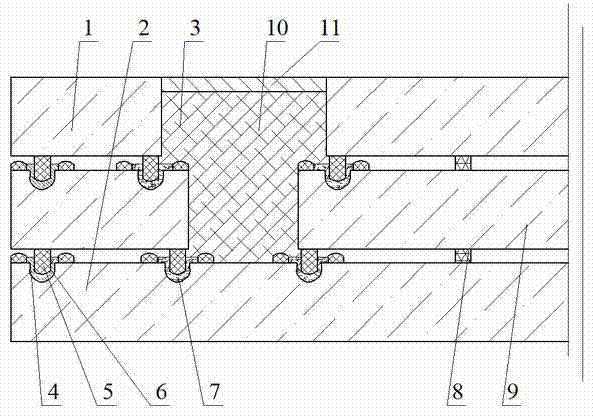 Glass-welded sealed plain double-vacuum-layer glass with edges sealed by sealing grooves and sealing strips