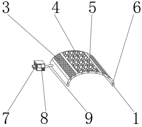 An inflatable convex camouflage cover