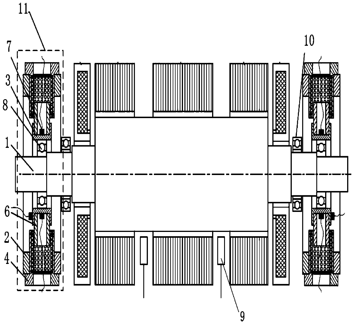 Method for real-time compensation for disturbance force on rotor in magnetic suspension bearing system