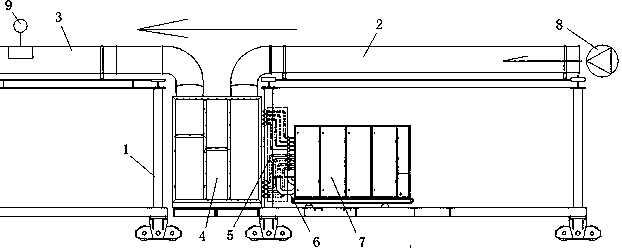 Air cooling device for secondary ventilation cooling of shield tunneling machine and working method of air cooling device