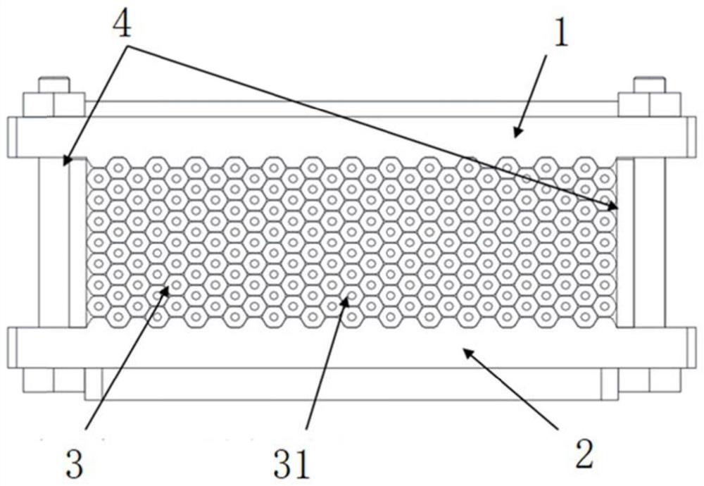 Light high-rigidity porous grid carbon fiber honeycomb for space, preparation method and application