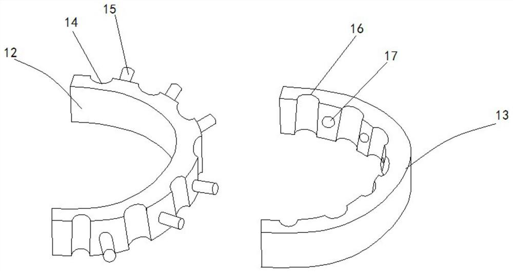 Accurate mold taking method and device for multi-tooth implantation