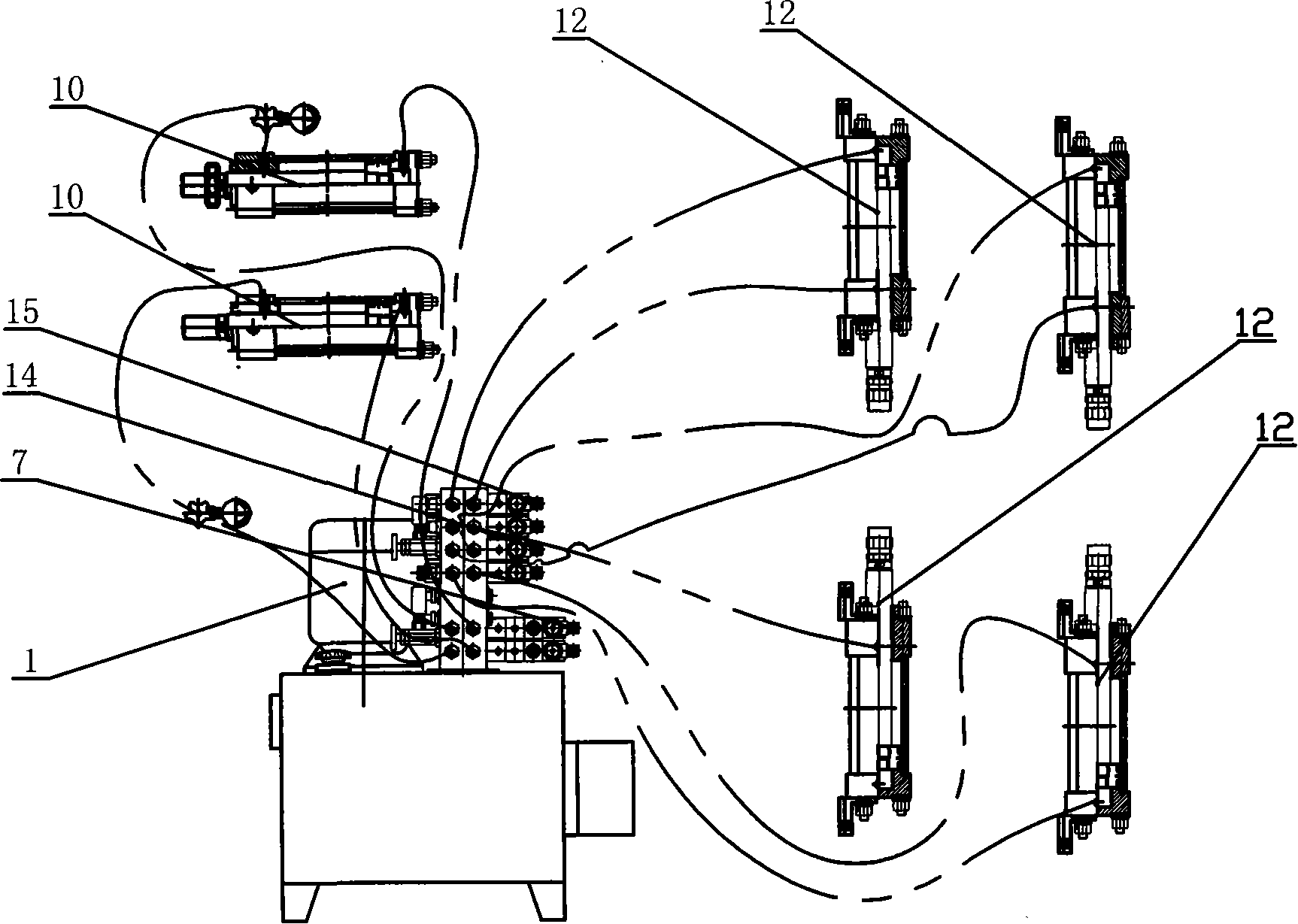 Non shaft support hydraulic system