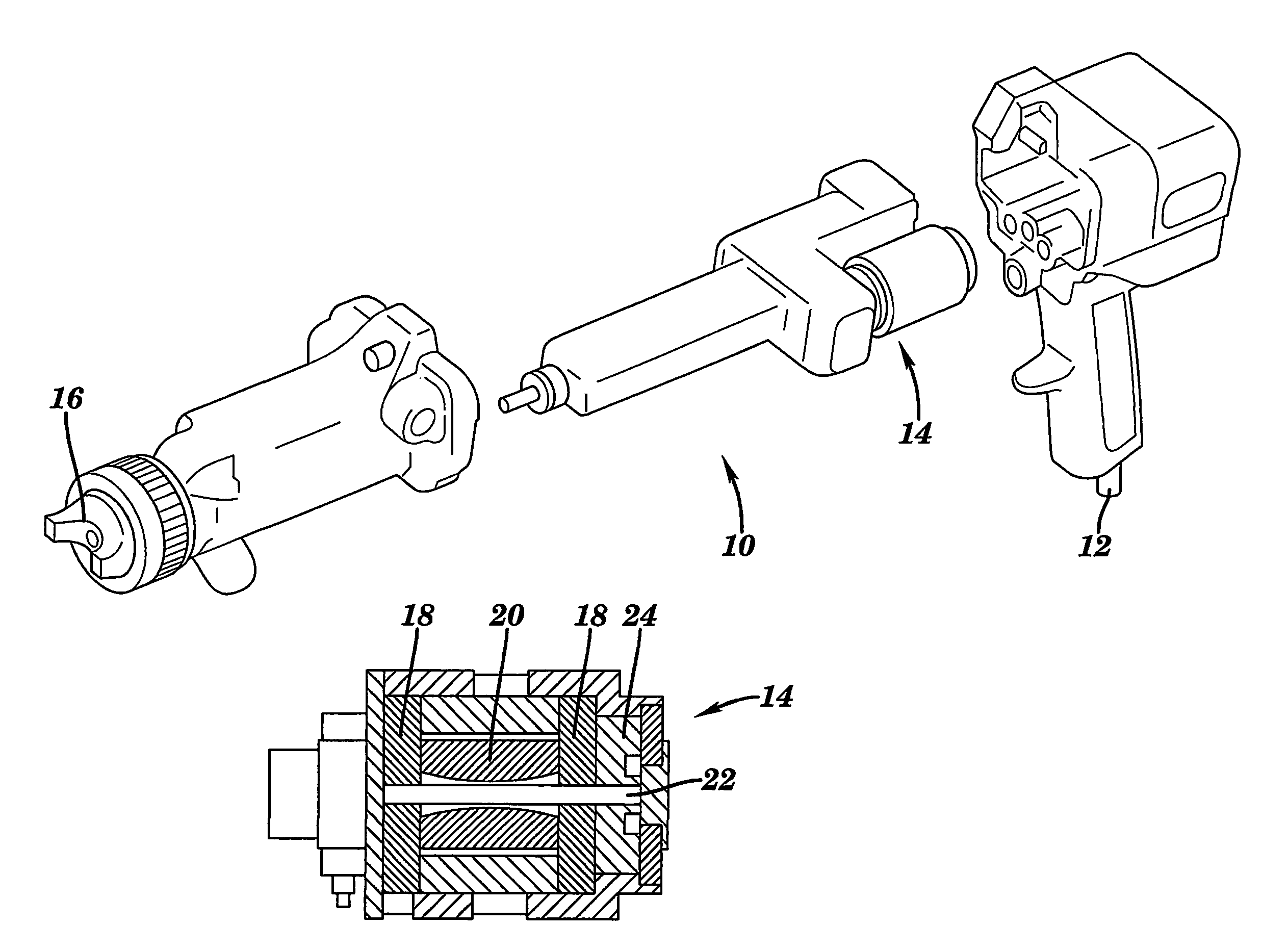 Solvent resistant bearings for self-generating electrostatic spray gun